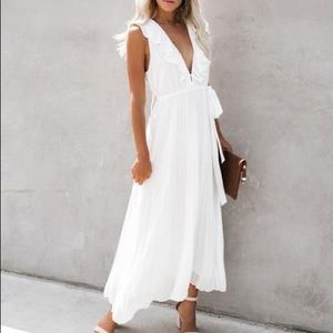 Opera House Pleated Ruffle Maxi Dress